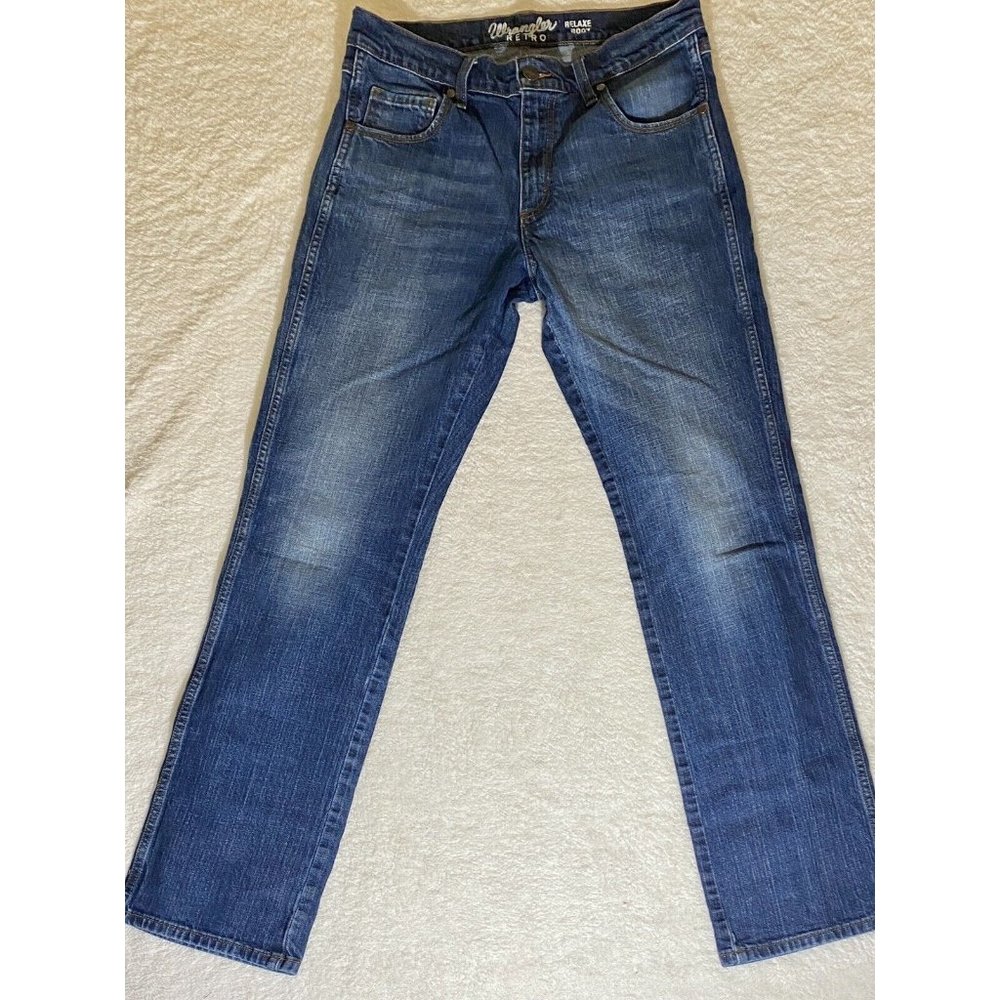 Wrangler Retro Relaxed Boot Jeans Men's 32x36 Med Wash Denim Bootcut WRT20JH